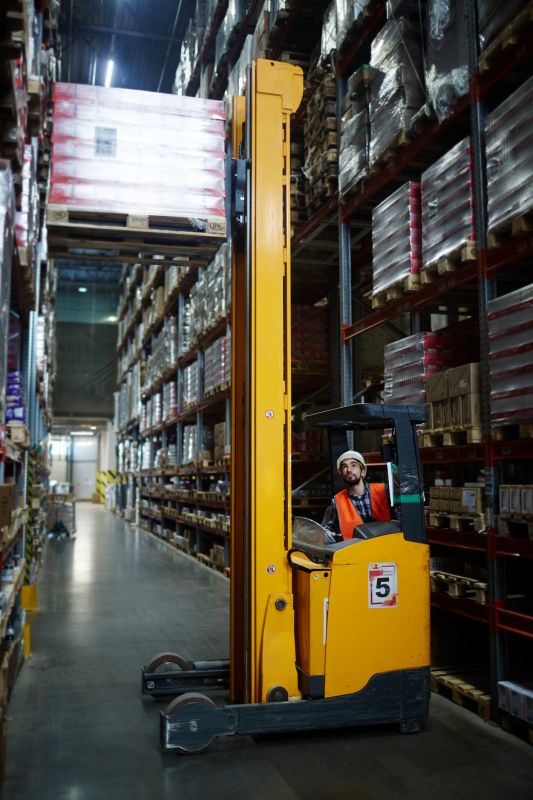 Reach trucks allow for efficient vertical storage.